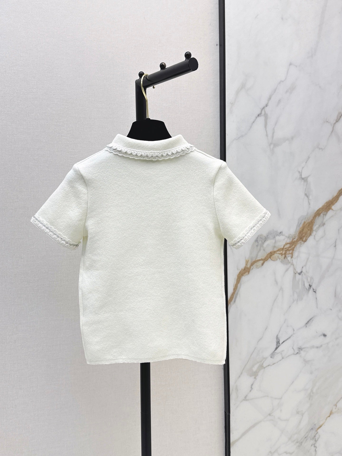 26SS NEW 3D Trim Peter Pan Collar Short-Sleeve Knit Cardigan 🤍