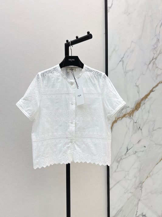 26SS NEW Hollow-out Embroidered Shirt 🤍