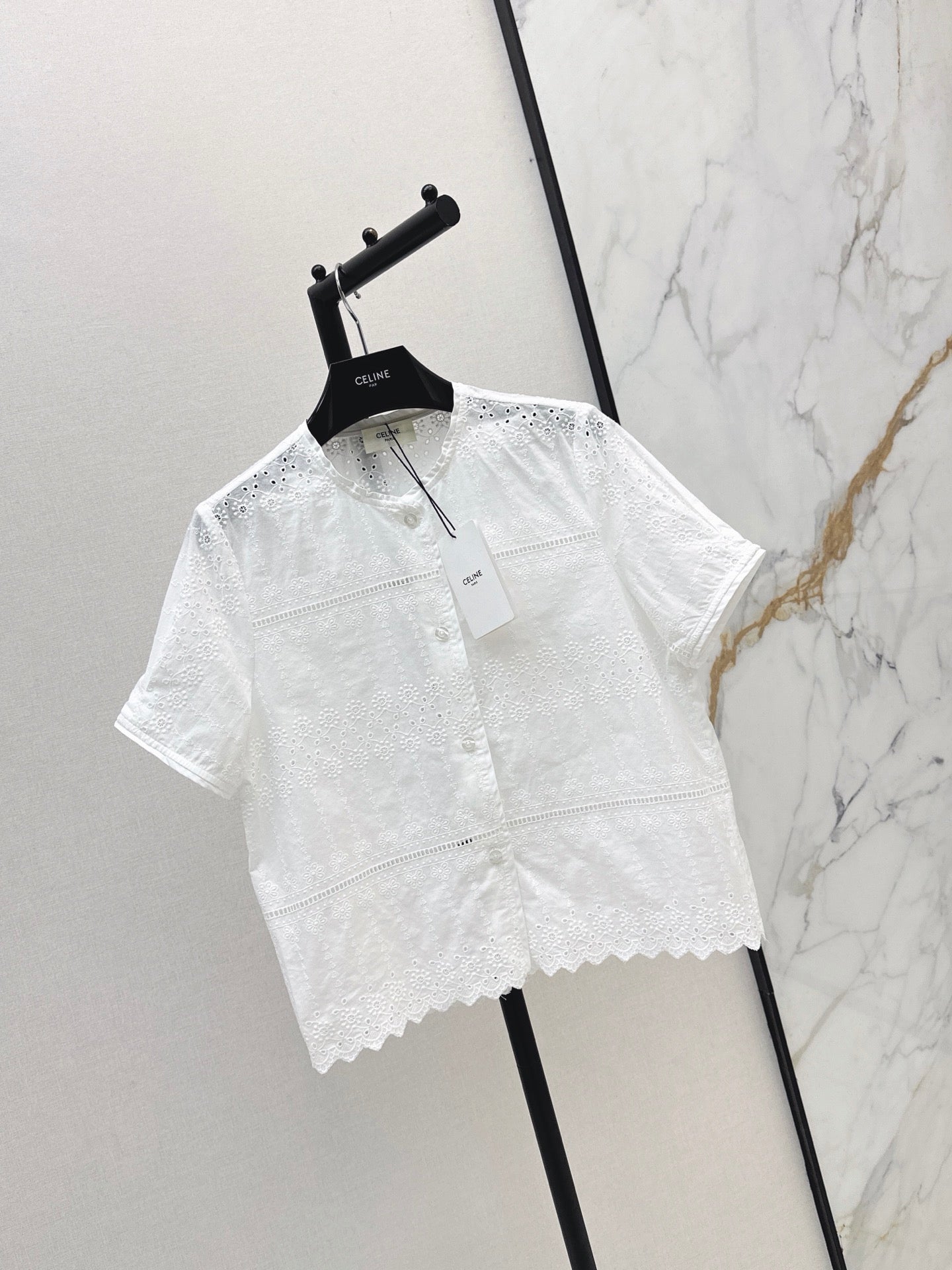 26SS NEW Hollow-out Embroidered Shirt 🤍