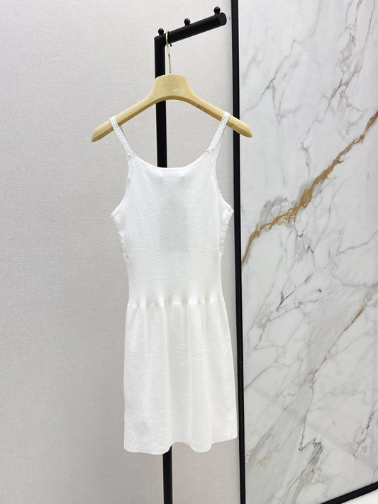 26SS NEW Girly Lace-trimmed Floral-Panel Knit Dress 🤍
