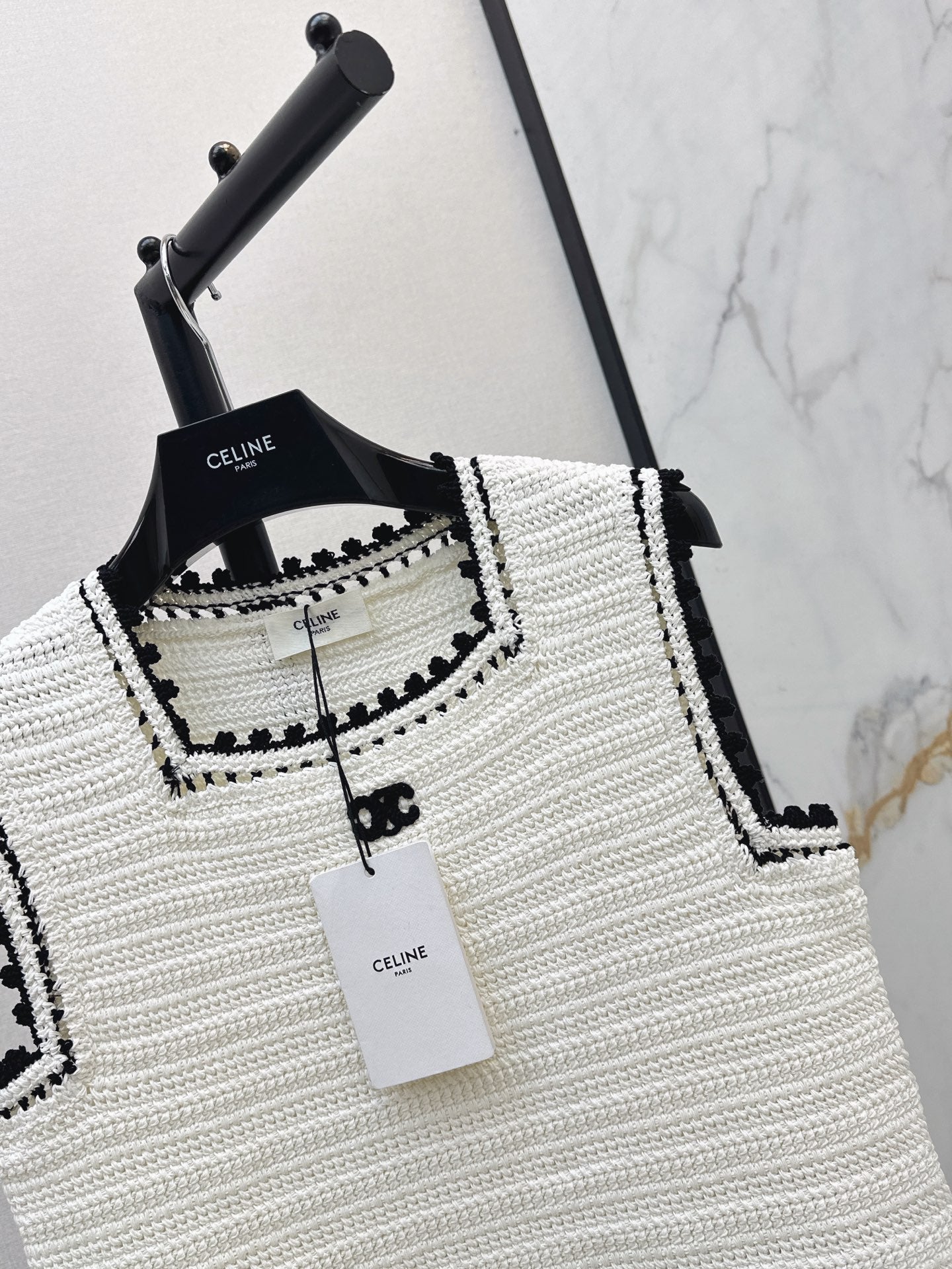 26SS NEW Color-blocked Trimmed Sleeveless Short Knit Vest 🖤