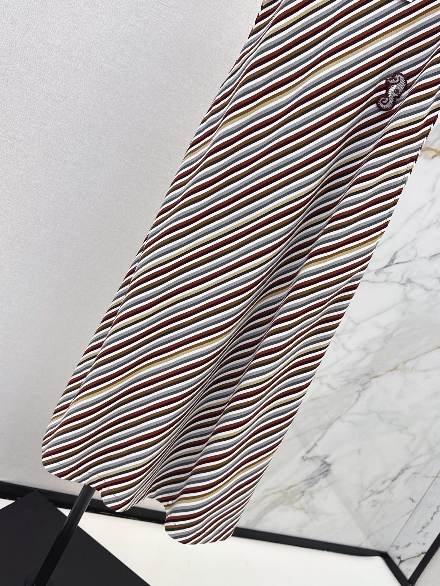 26SS NEW Retro Color-Blocked Striped Vest Sleeveless Long Dress 🤎