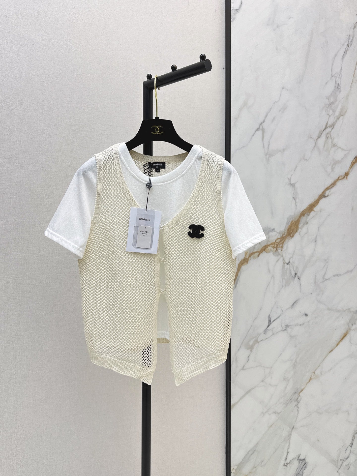 26SS NEW Hollow-out Knitted Vest Two-Piece Set 🤍