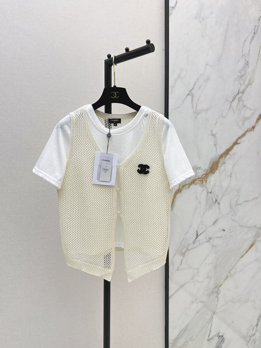 26SS NEW Hollow-out Knitted Vest Two-Piece Set 🤍