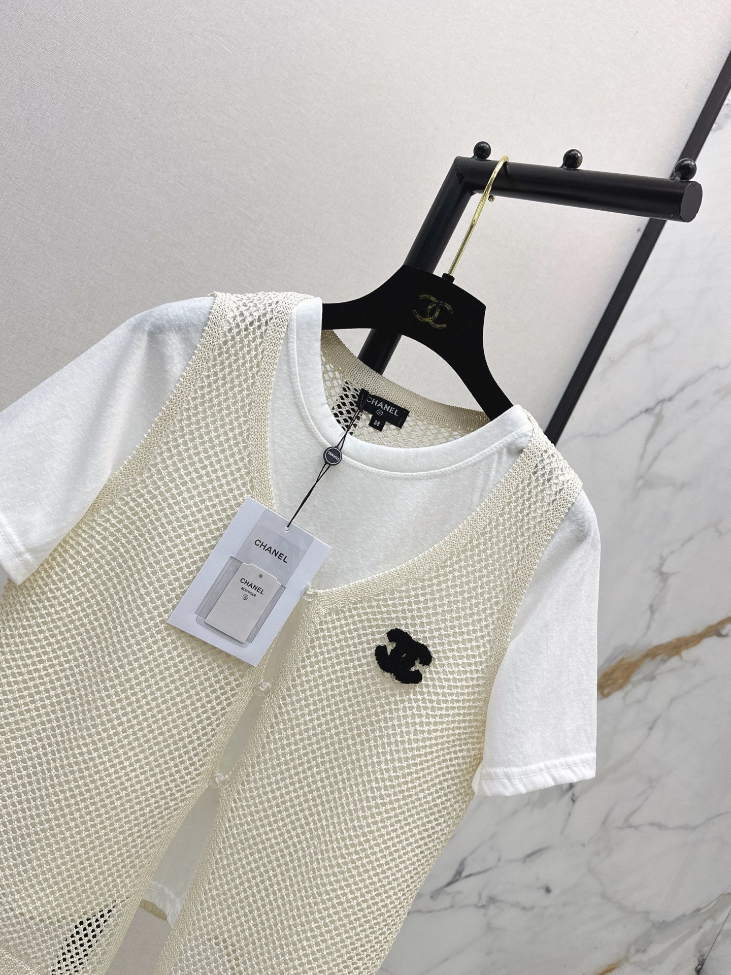 26SS NEW Hollow-out Knitted Vest Two-Piece Set 🤍