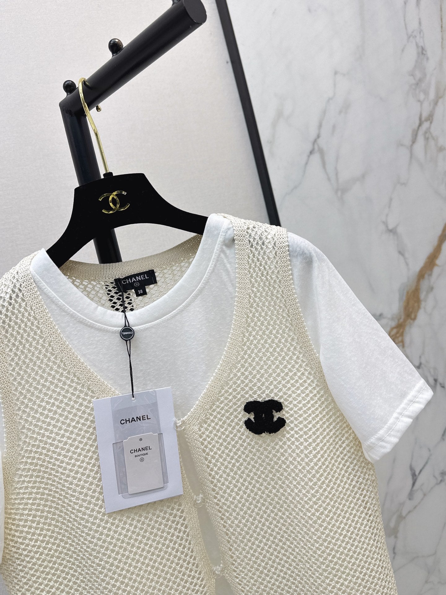 26SS NEW Hollow-out Knitted Vest Two-Piece Set 🤍