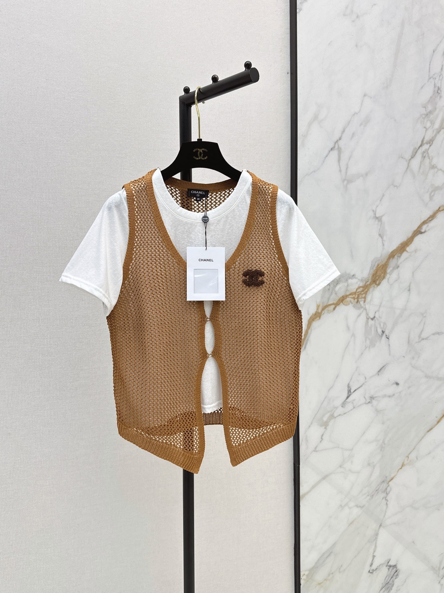 26SS NEW Hollow-out Knitted Vest Two-Piece Set 🤍