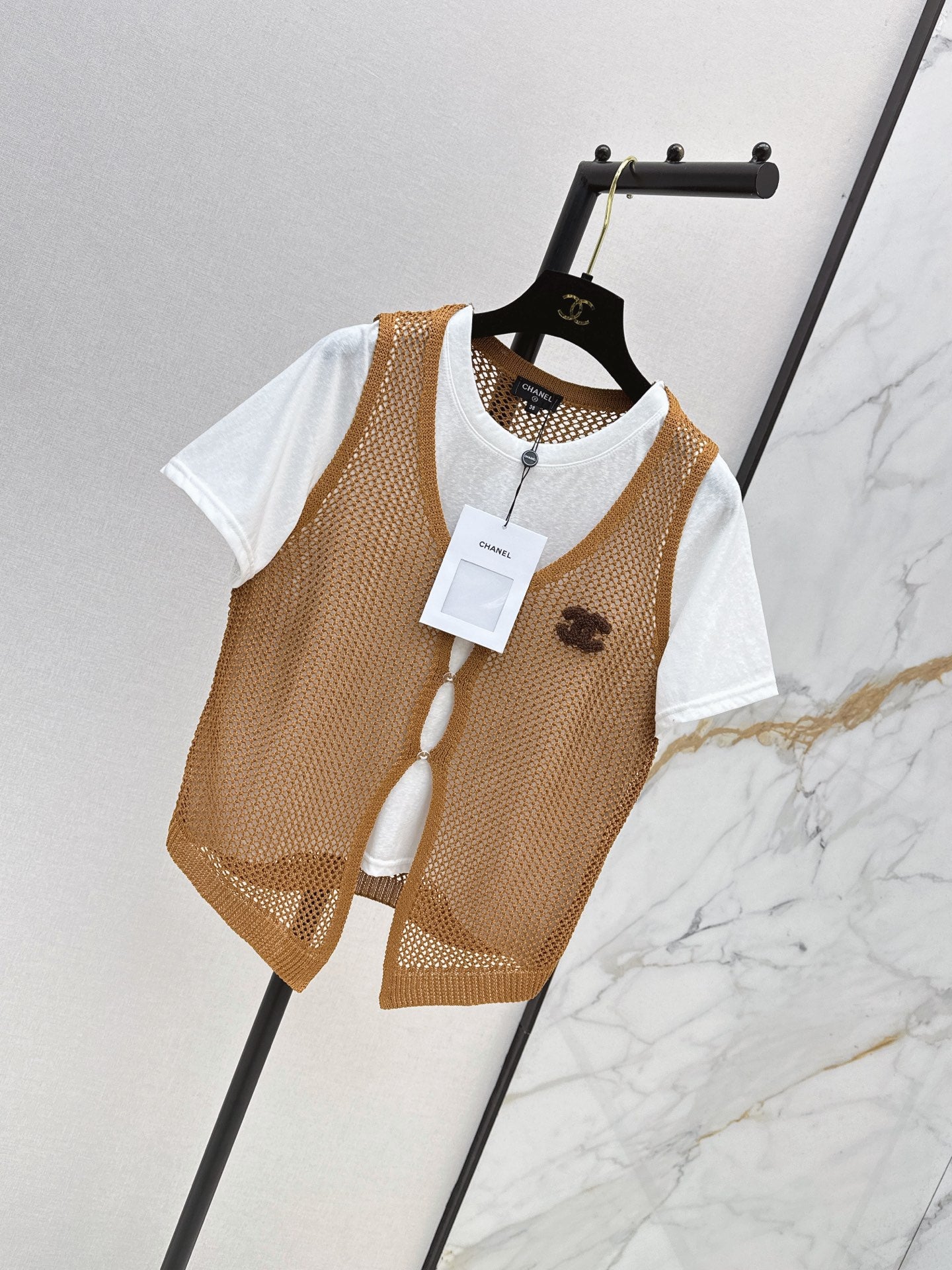 26SS NEW Hollow-out Knitted Vest Two-Piece Set 🤍