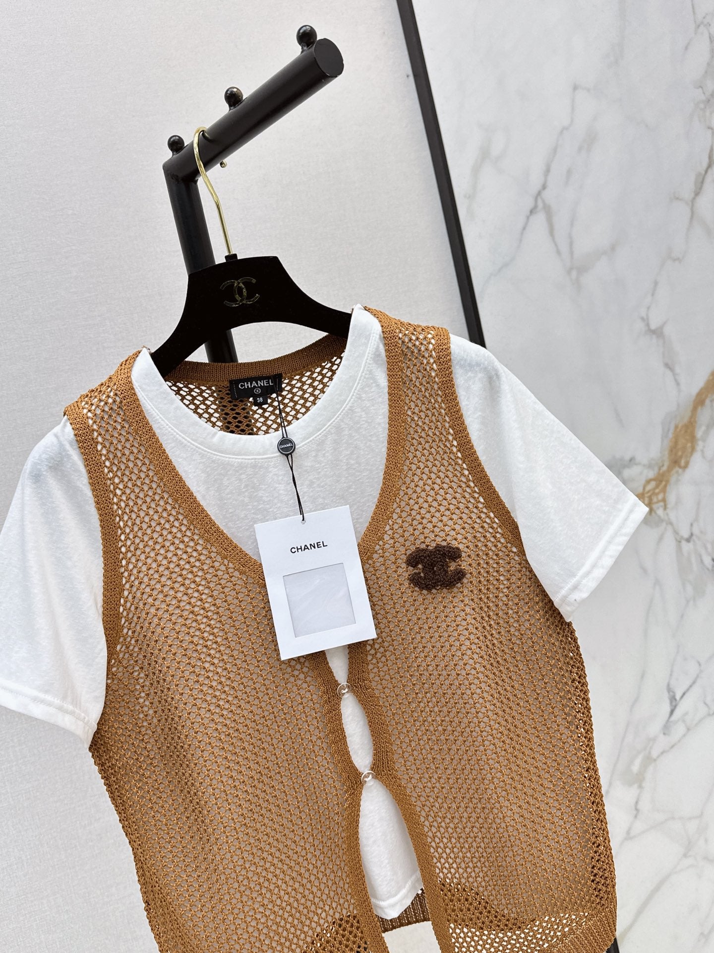 26SS NEW Hollow-out Knitted Vest Two-Piece Set 🤍