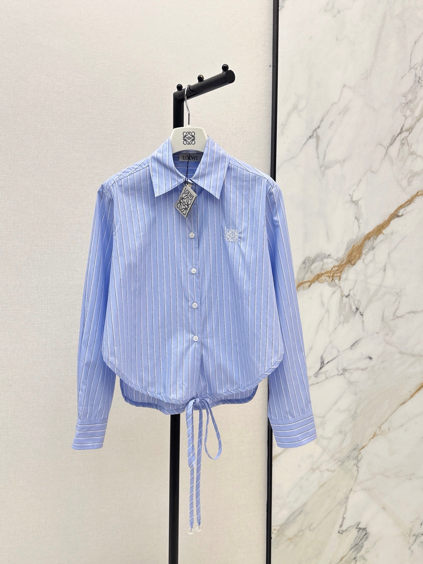 26SS NEW Logo Embroidered Long-Sleeve Shirt🩵