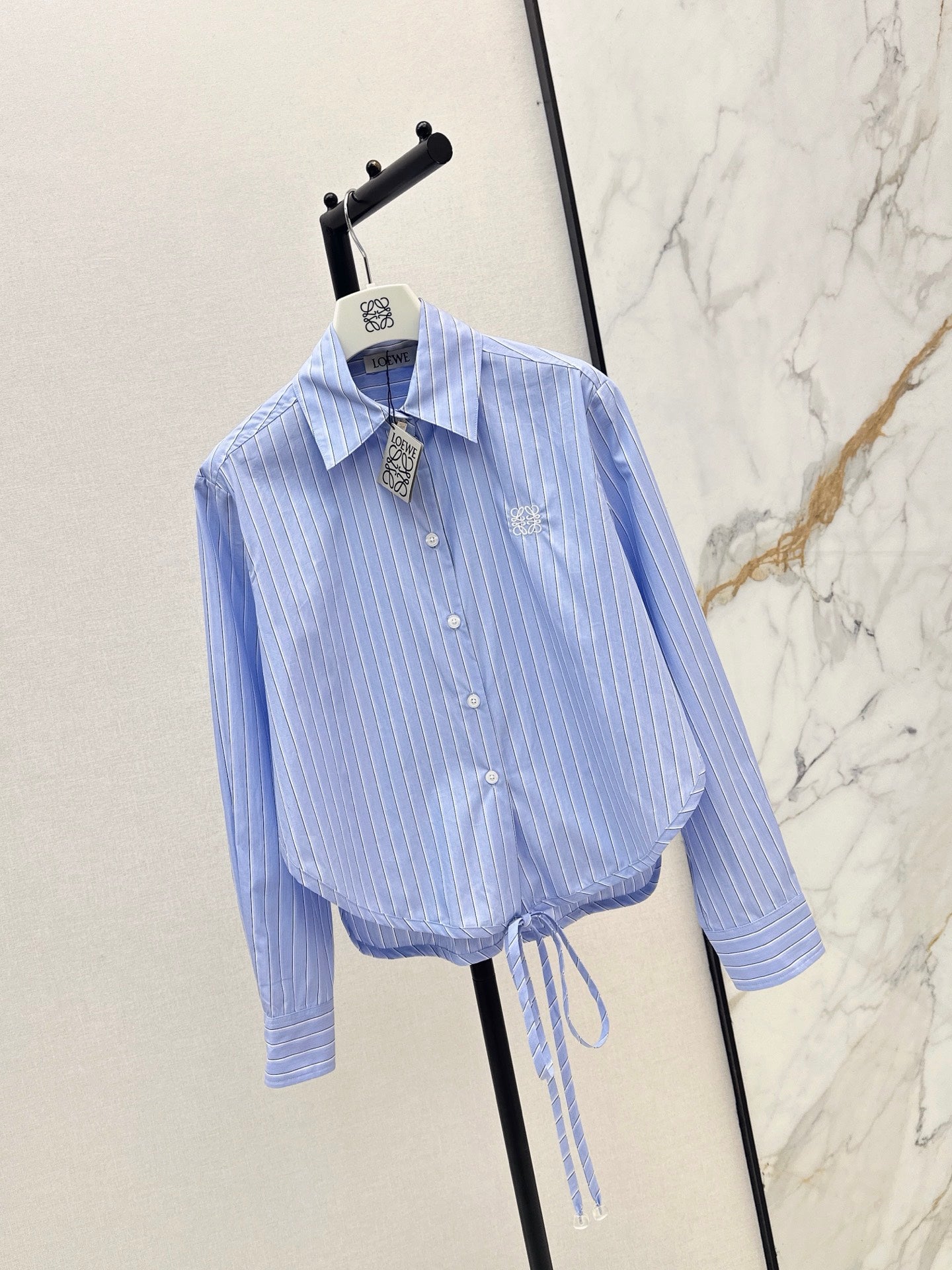 26SS NEW Logo Embroidered Long-Sleeve Shirt🩵