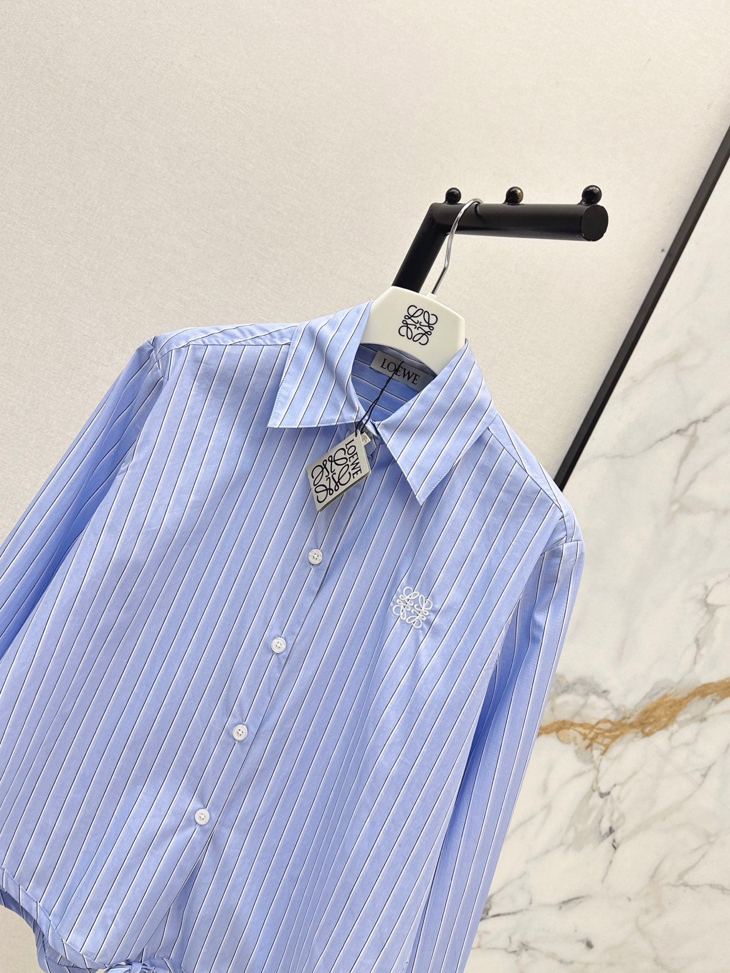 26SS NEW Logo Embroidered Long-Sleeve Shirt🩵