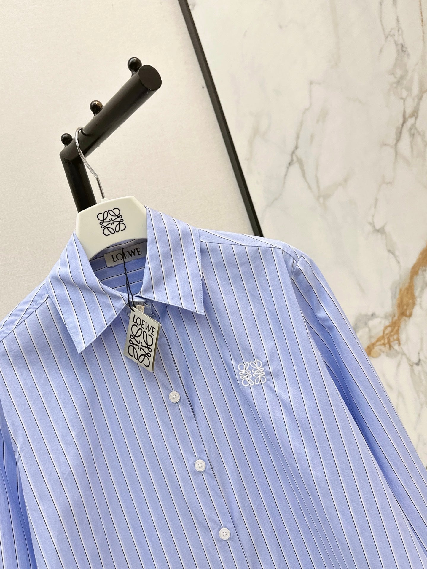 26SS NEW Logo Embroidered Long-Sleeve Shirt🩵