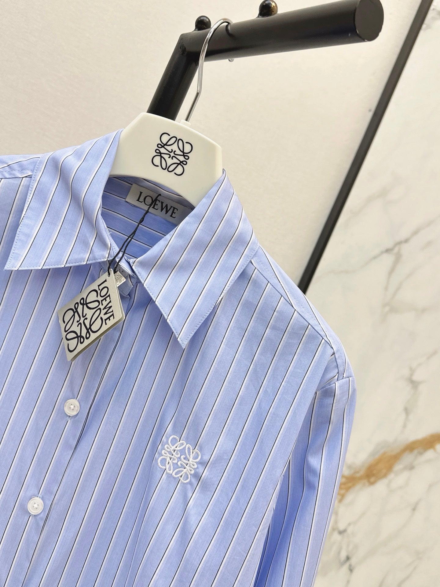 26SS NEW Logo Embroidered Long-Sleeve Shirt🩵