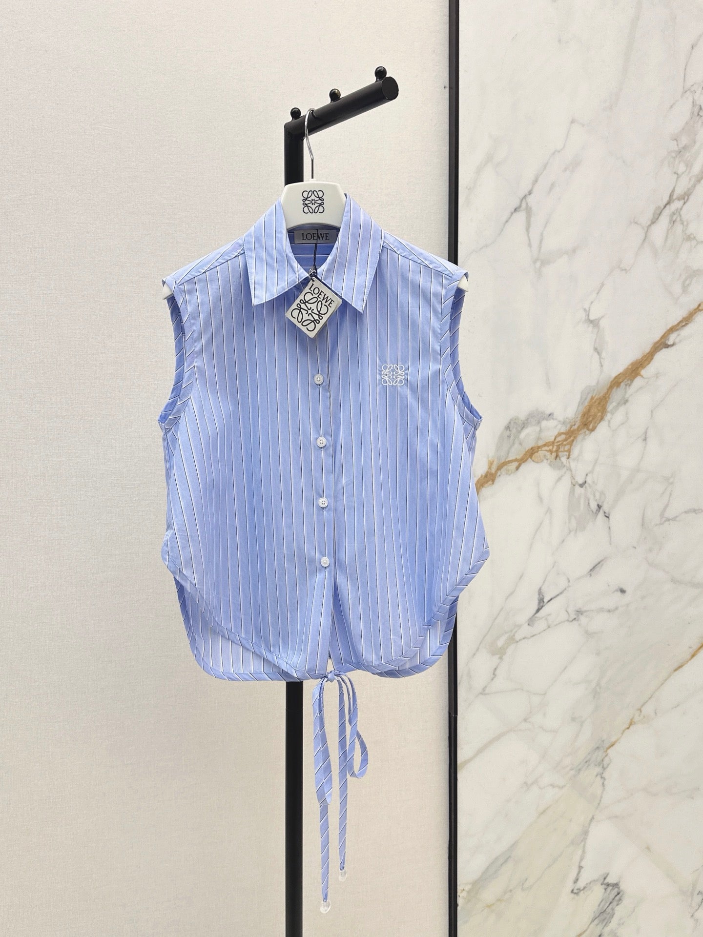 26SS NEW Logo Embroidered Sleeveless Shirt🩵
