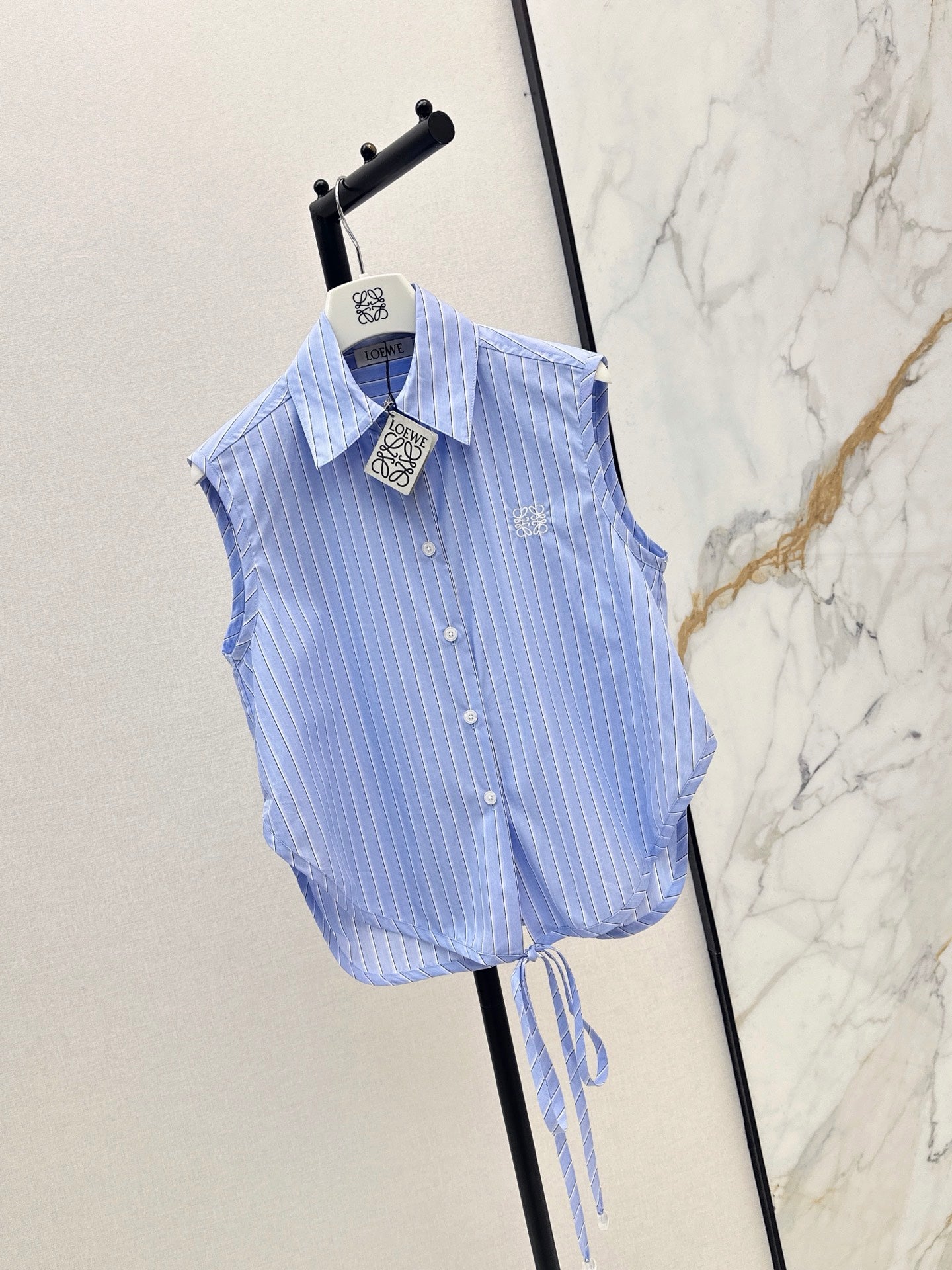 26SS NEW Logo Embroidered Sleeveless Shirt🩵