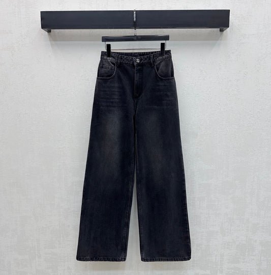26SS NEW Letter Button Wide-Leg Jeans