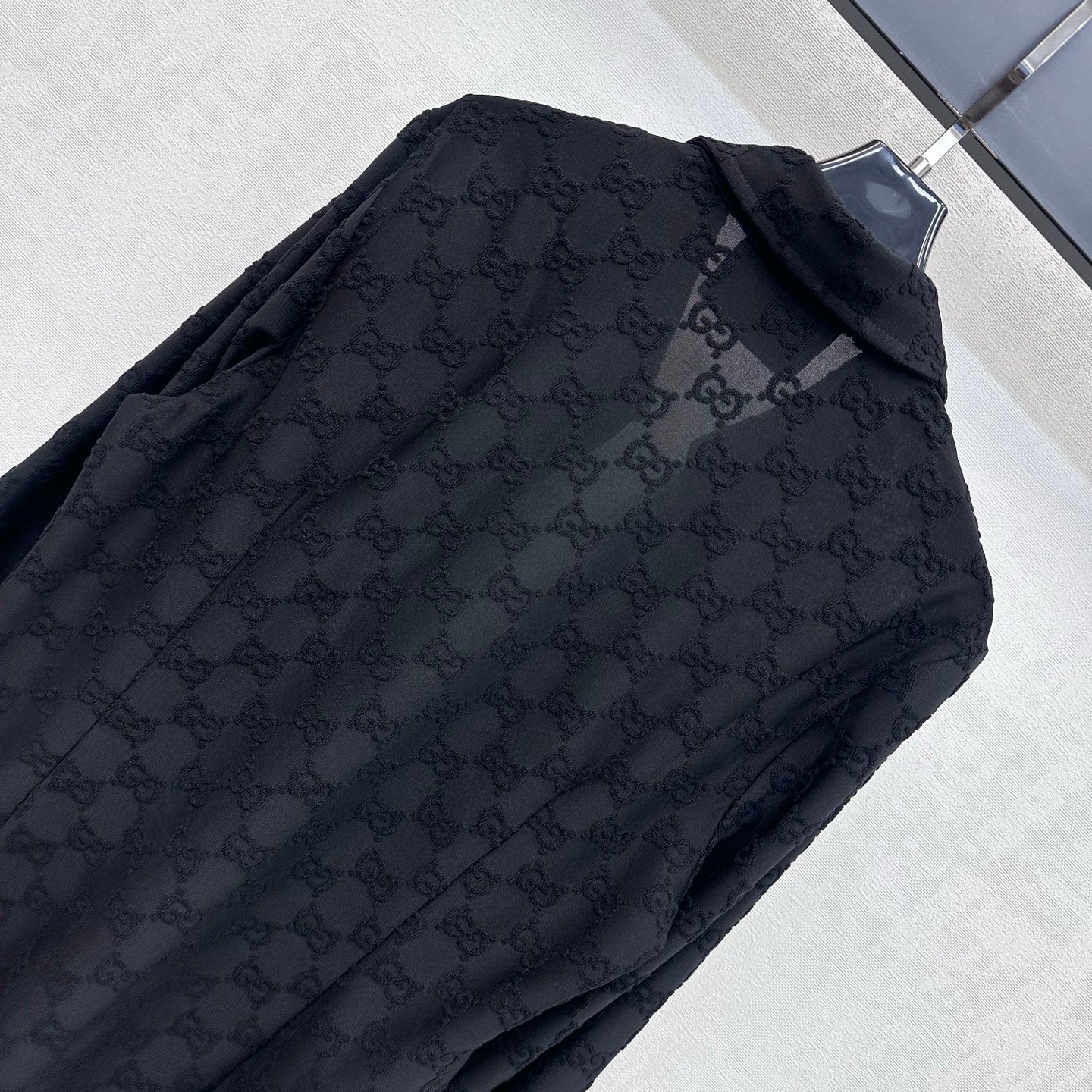 26FW New Jacquard Long-Sleeve Shirt with Fold-Over Collar