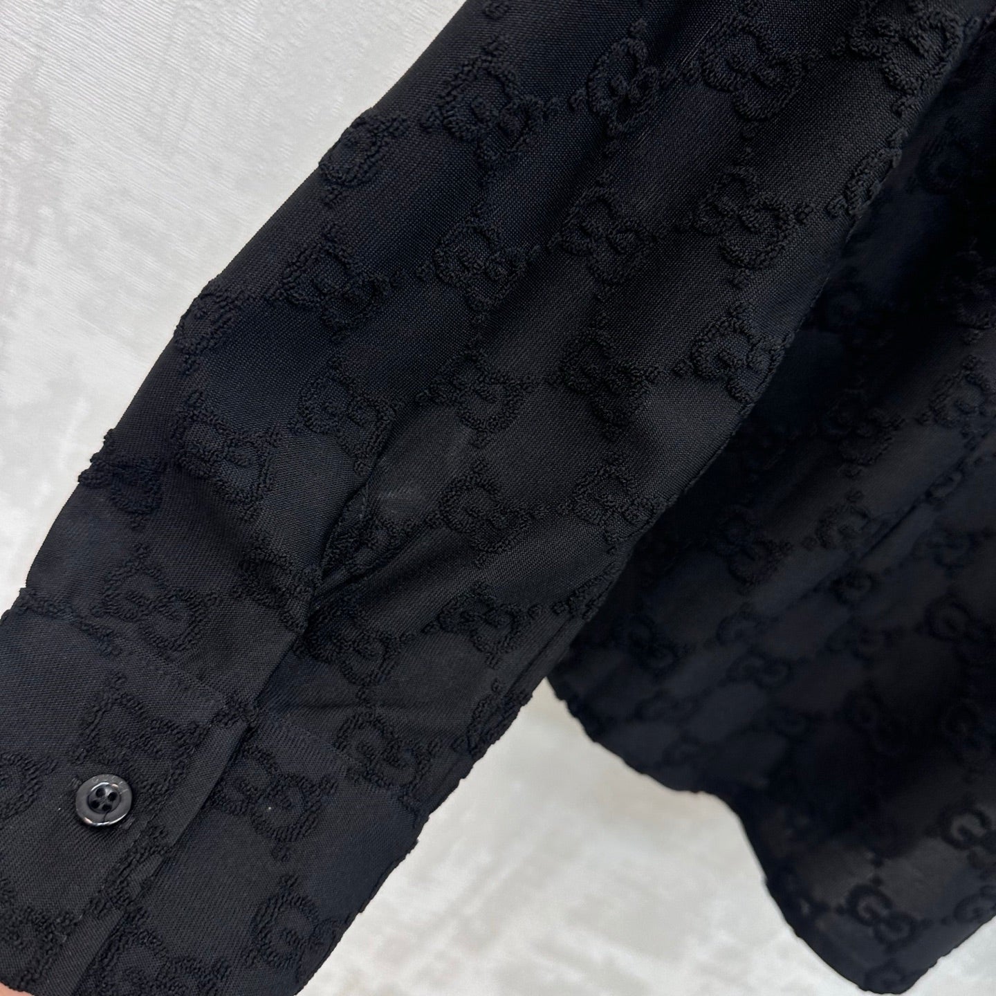 26FW New Jacquard Long-Sleeve Shirt with Fold-Over Collar