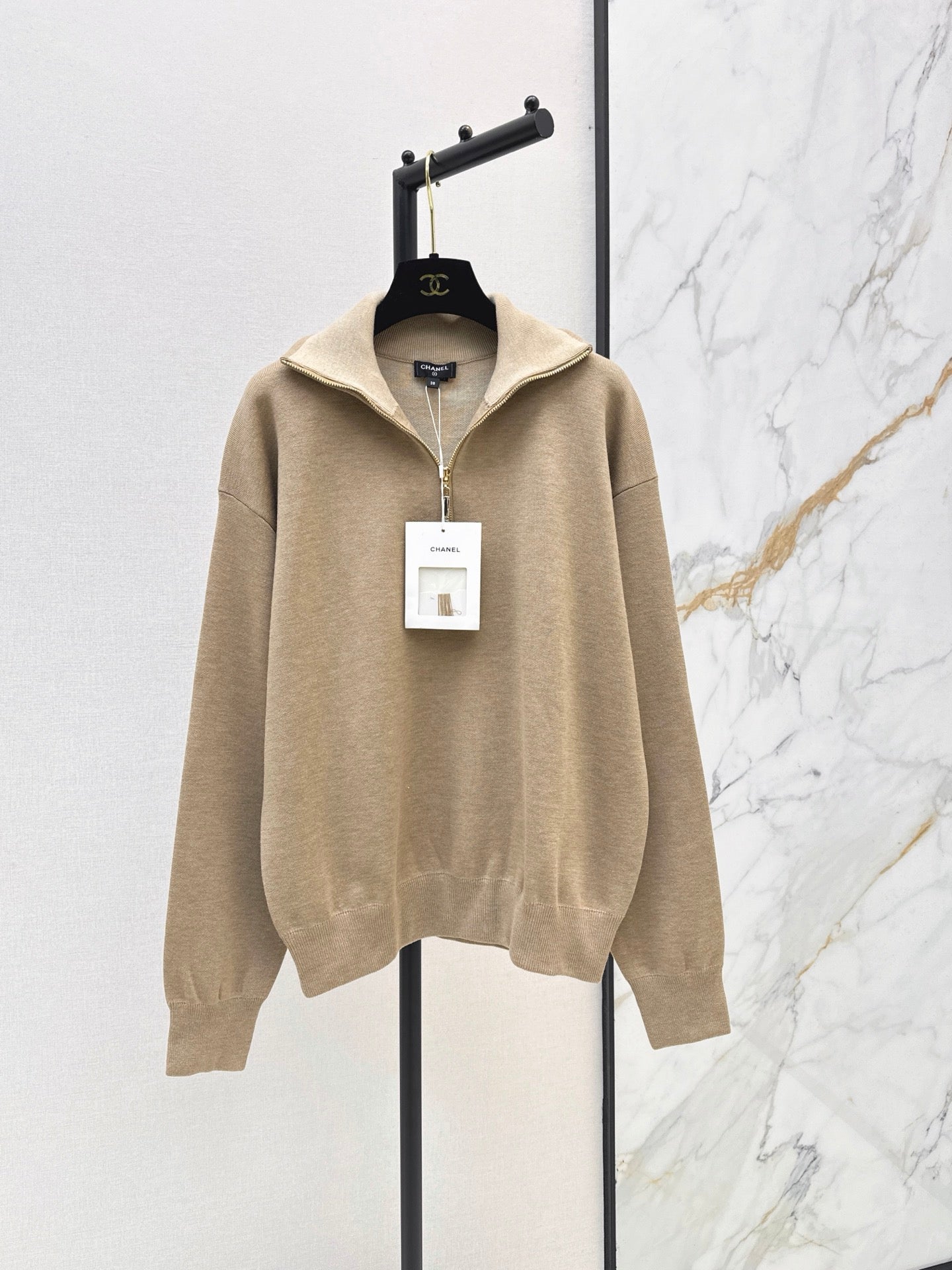 🔥Highest Quality🔥26FW New Métiers d'Art Collection Half-Zip Knit Sweatshirt 🤎