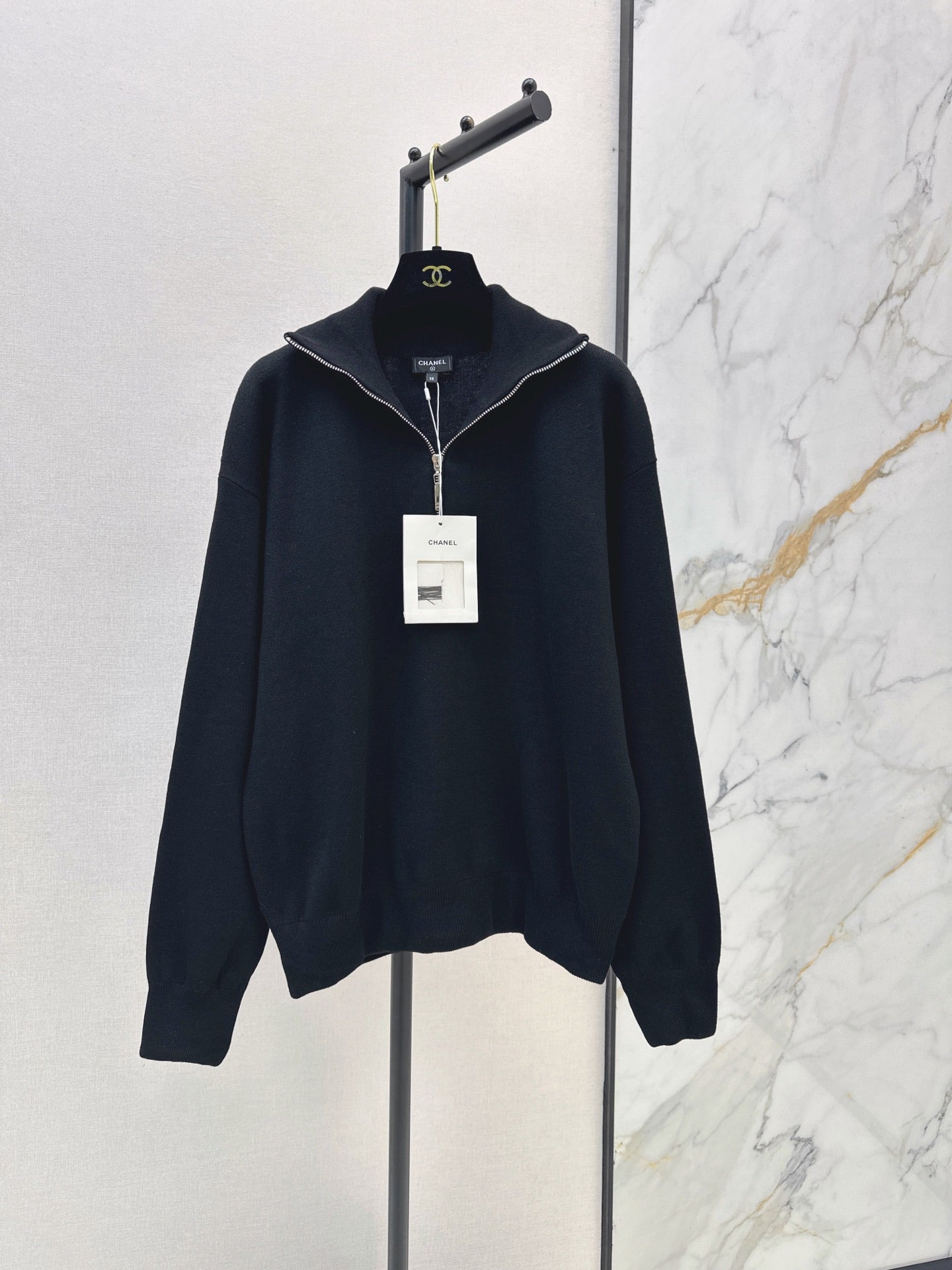 🔥Highest Quality🔥26FW New Métiers d'Art Collection Half-Zip Knit Sweatshirt 🤎