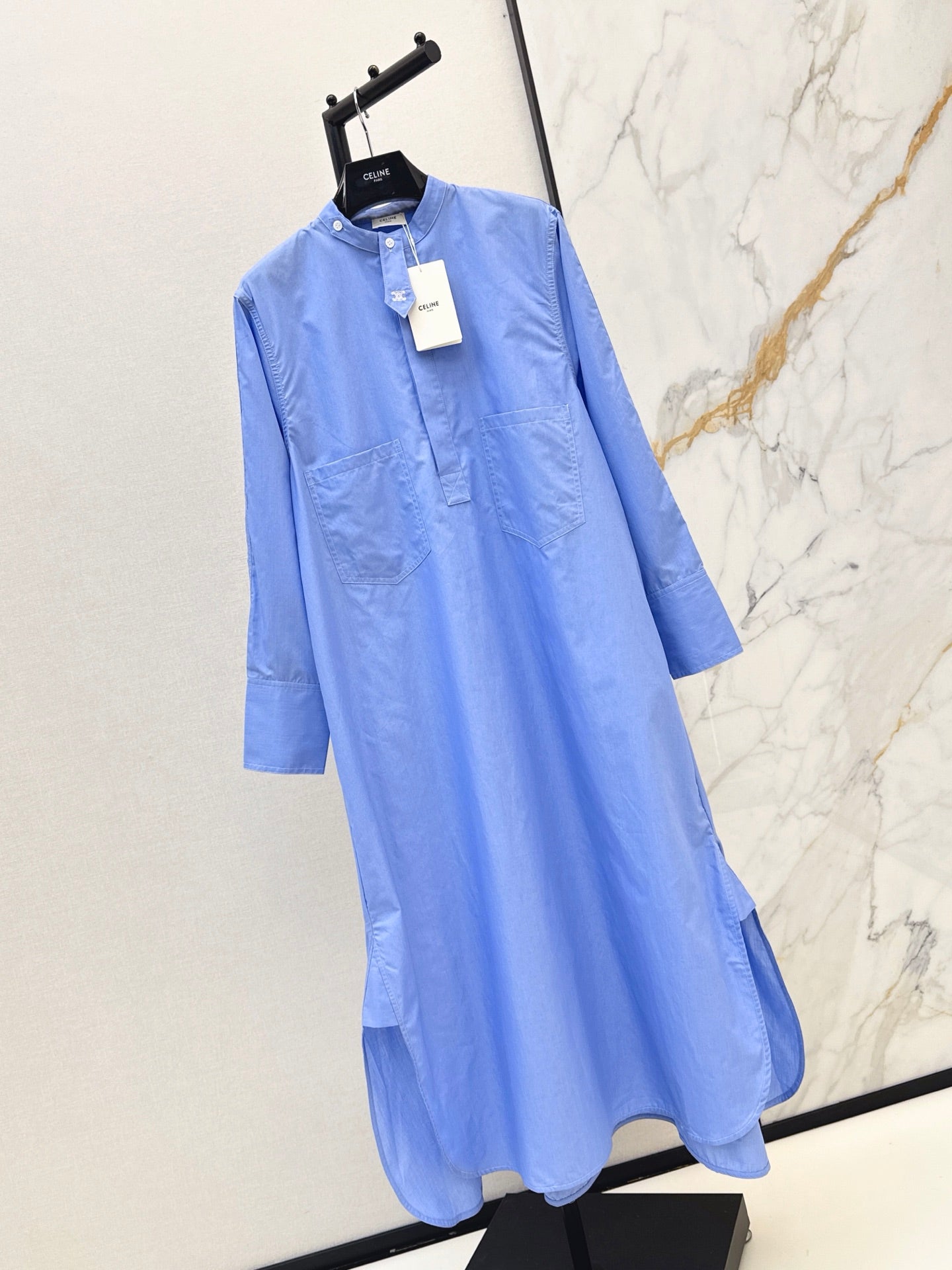 26FW New Long Stand-Collar Shirt Dress 🩵