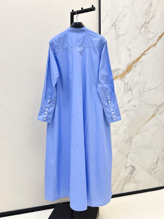 26FW New Long Stand-Collar Shirt Dress 🩵