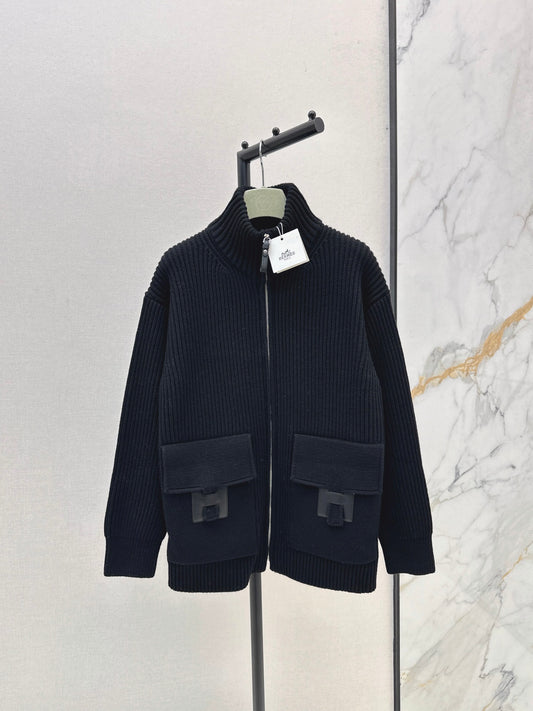 26FW New Classic Wool Knit Jacket with H-Pattern Pocket Detail 🖤