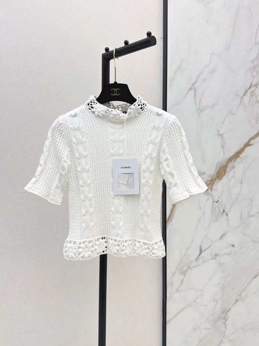 26FW New 3D-Texture Stand-Collar Knit Top 🤍