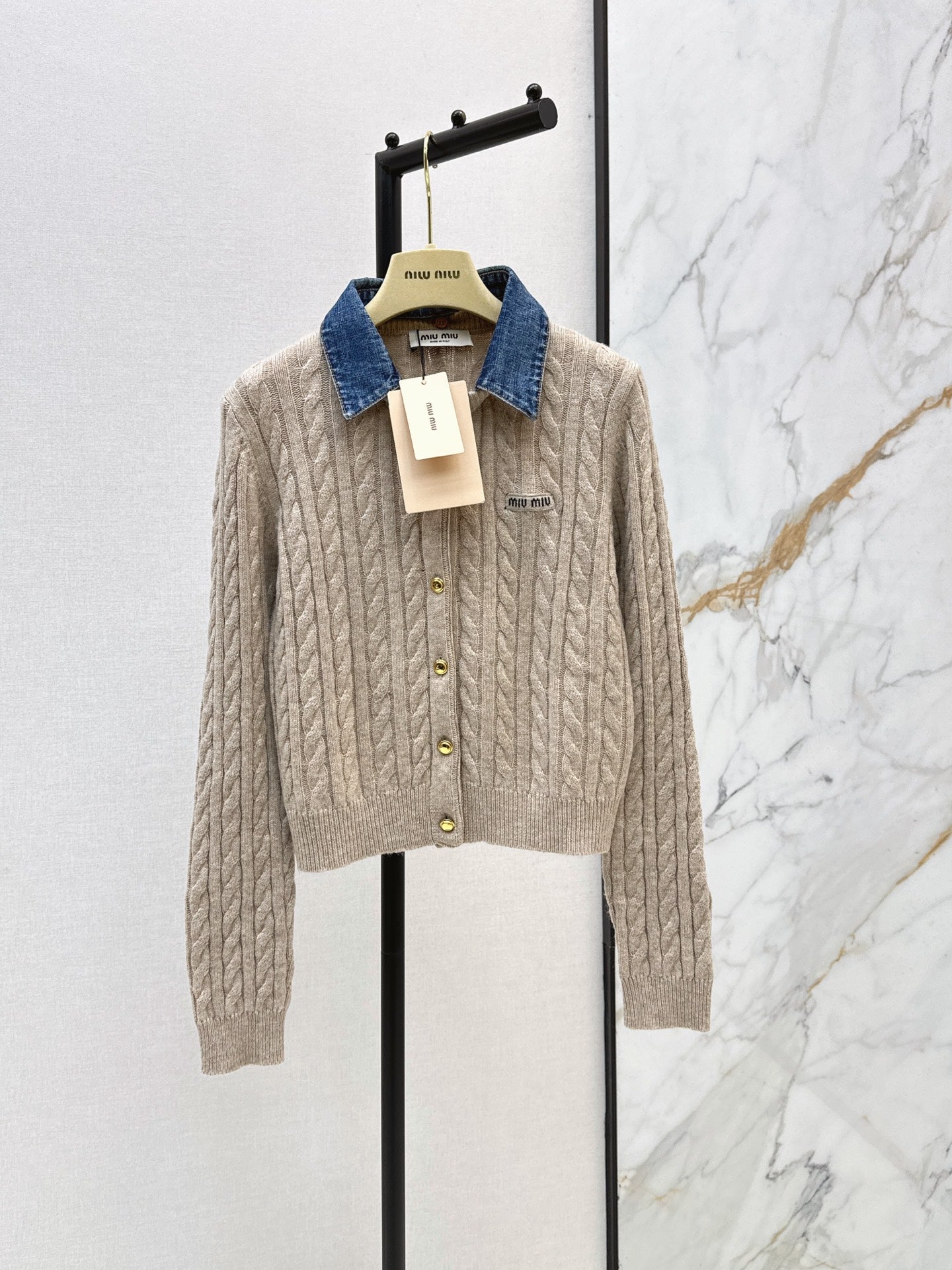 26FW New "Faux-Layered" Cable-Knit Long-Sleeve Cardigan 🤎