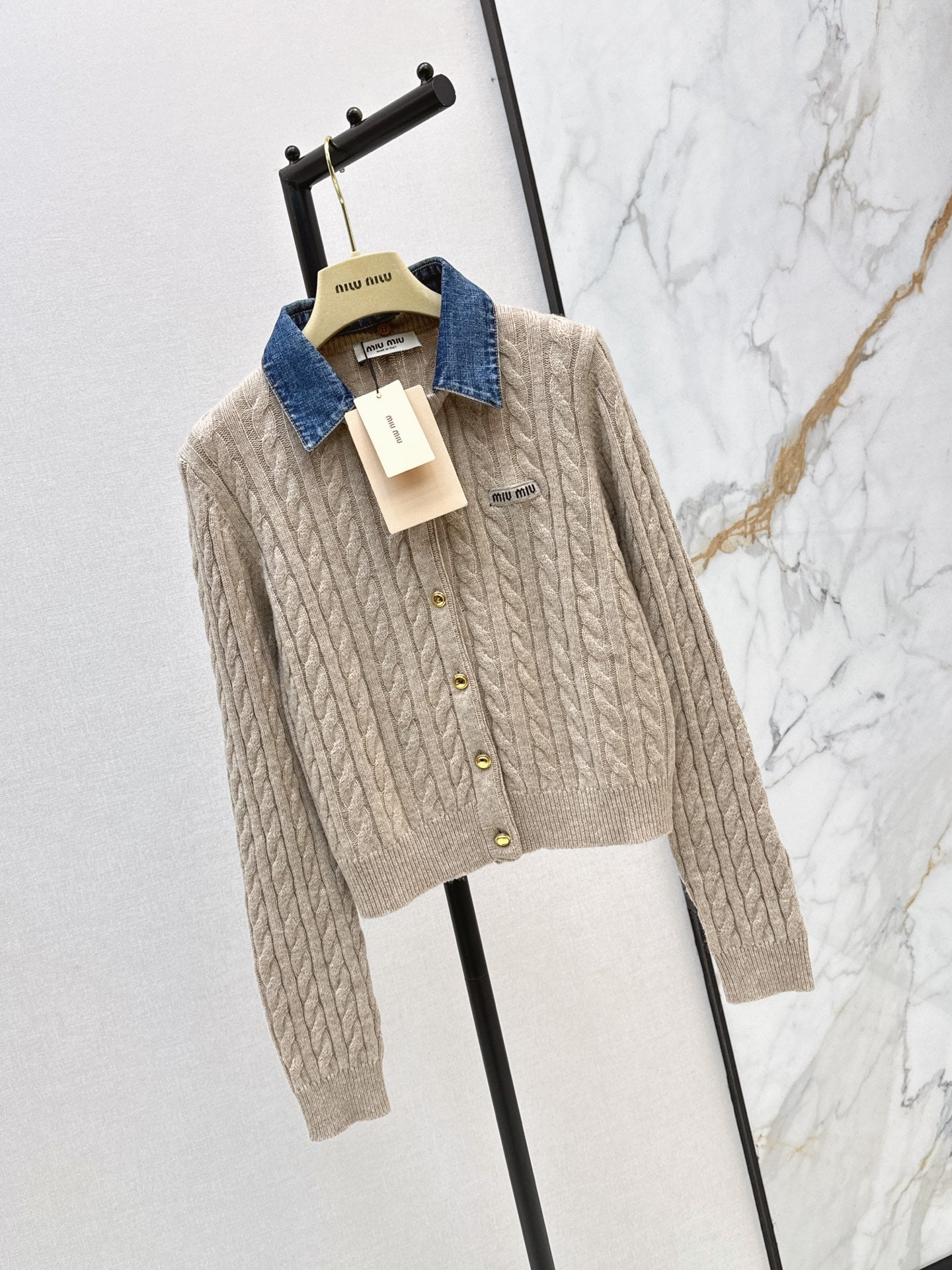 26FW New "Faux-Layered" Cable-Knit Long-Sleeve Cardigan 🤎