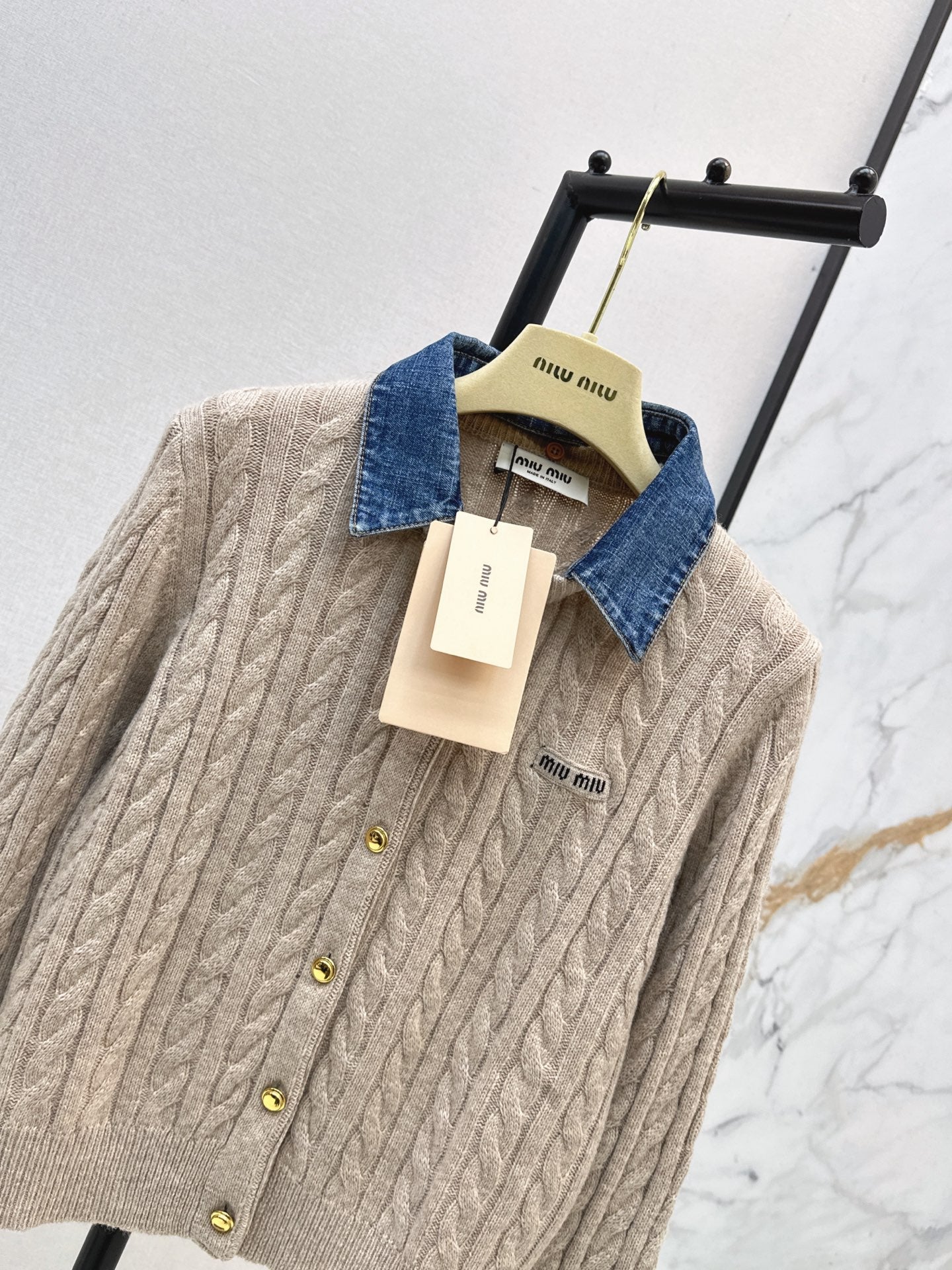 26FW New "Faux-Layered" Cable-Knit Long-Sleeve Cardigan 🤎