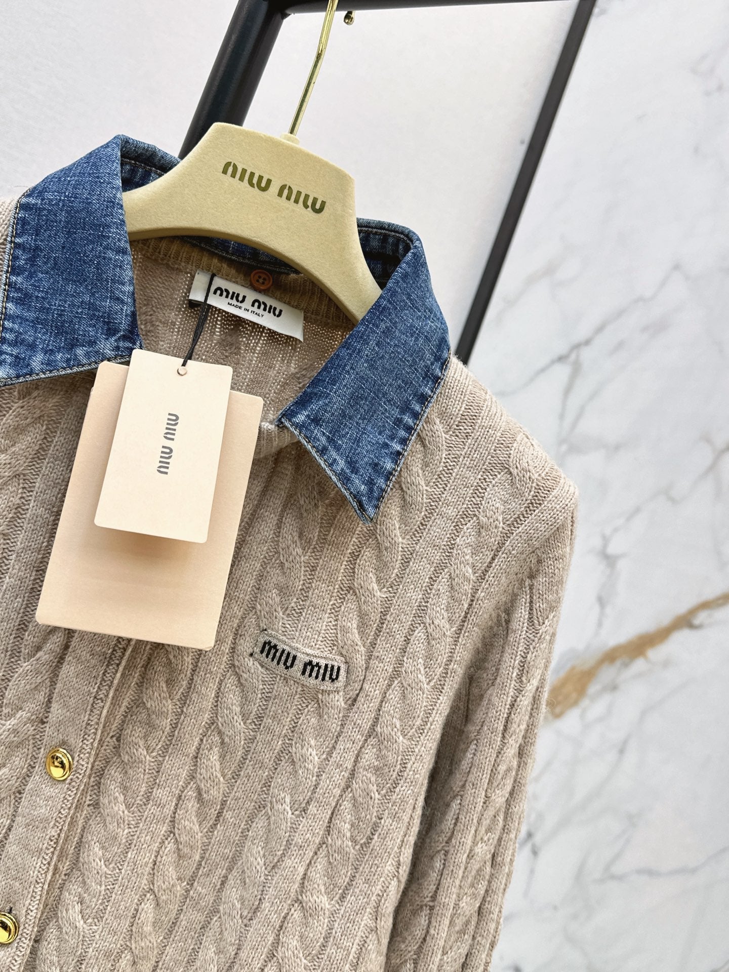26FW New "Faux-Layered" Cable-Knit Long-Sleeve Cardigan 🤎