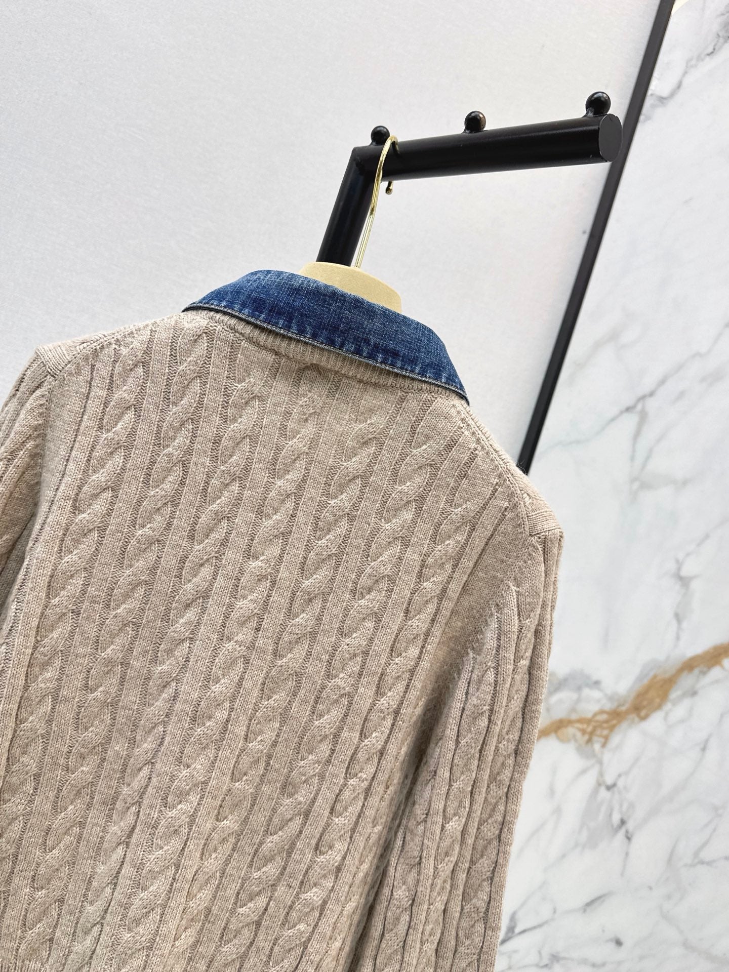 26FW New "Faux-Layered" Cable-Knit Long-Sleeve Cardigan 🤎