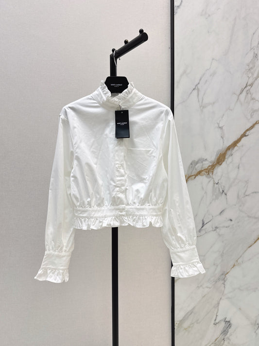 🔥Highest Quality🔥 26FW New Lettuce-Edge Stand-Collar Shirt 🤍