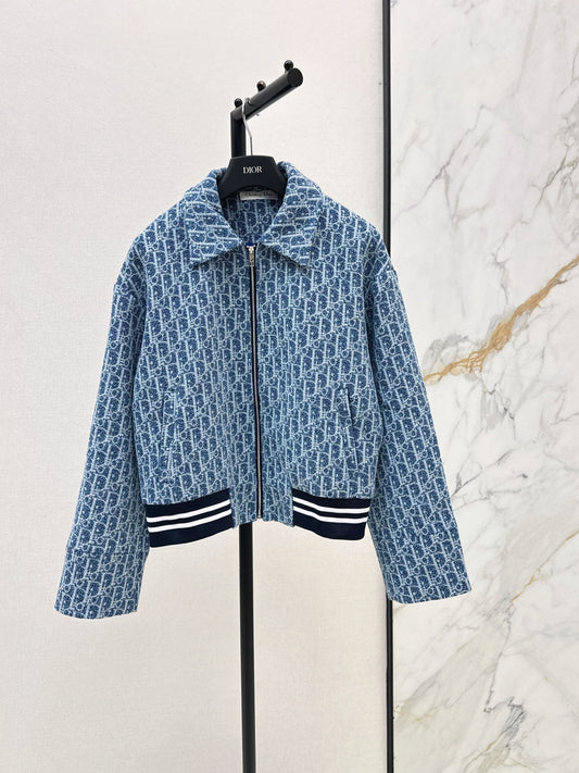 ❤️‍🔥Limited edition❤️‍🔥26FW New Blue Tweed Classic Monogram Jacket 🩵