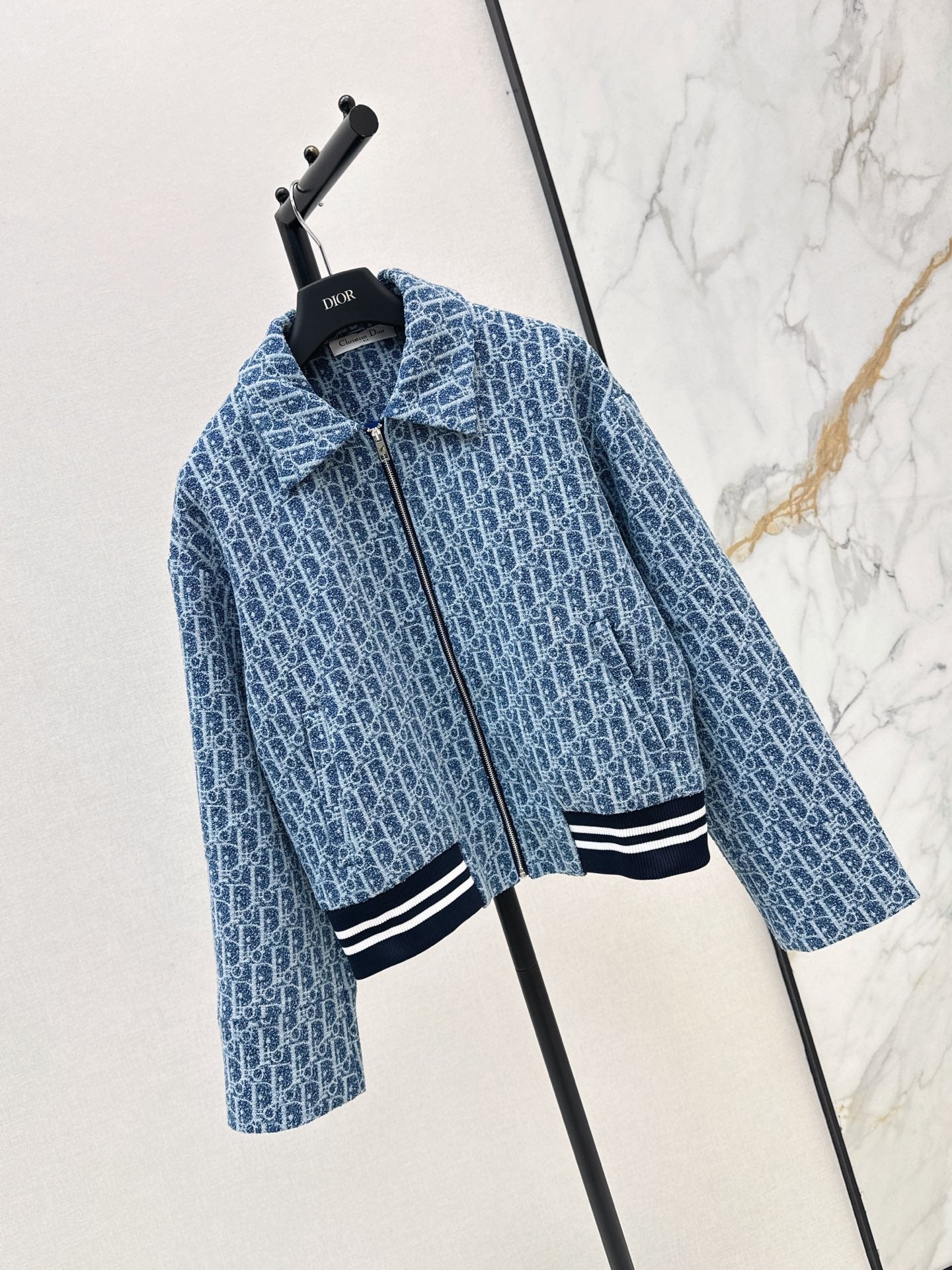 ❤️‍🔥Limited edition❤️‍🔥26FW New Blue Tweed Classic Monogram Jacket 🩵
