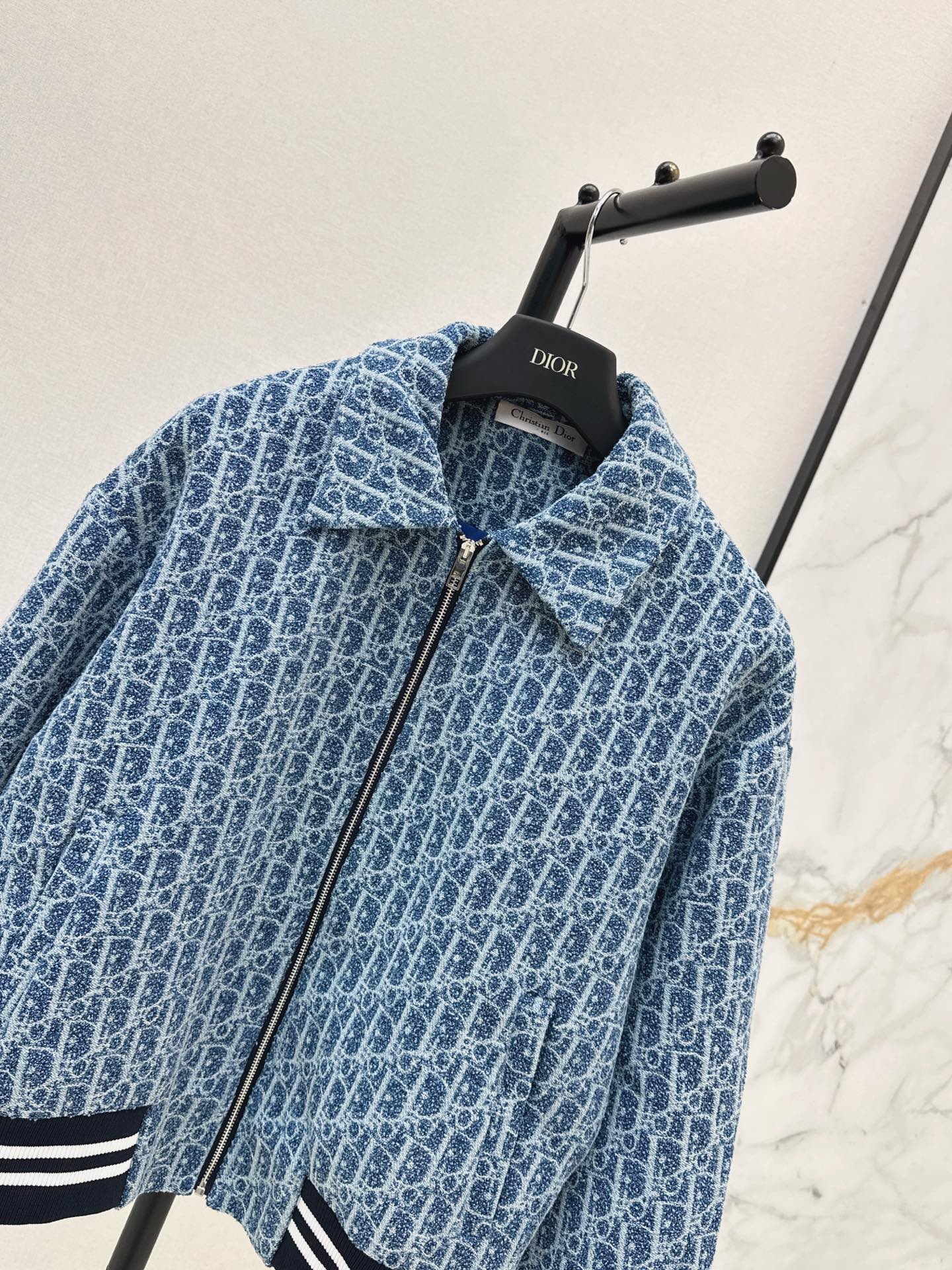 ❤️‍🔥Limited edition❤️‍🔥26FW New Blue Tweed Classic Monogram Jacket 🩵