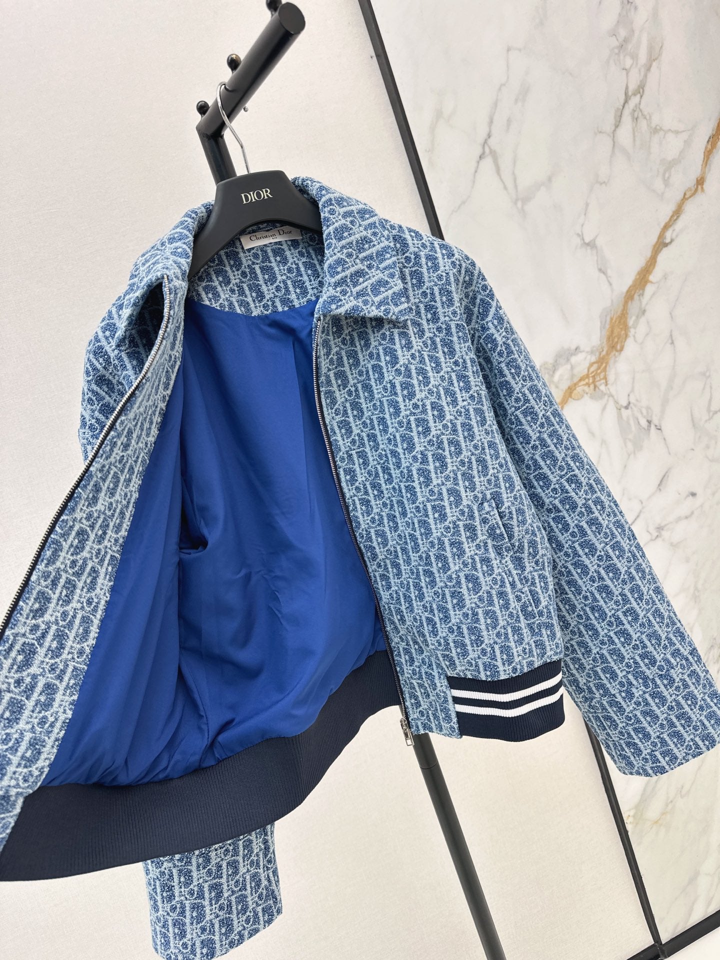 ❤️‍🔥Limited edition❤️‍🔥26FW New Blue Tweed Classic Monogram Jacket 🩵