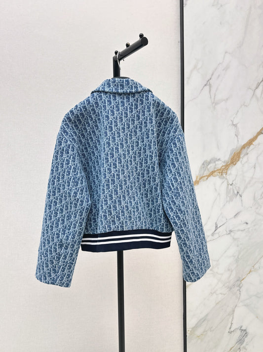 ❤️‍🔥Limited edition❤️‍🔥26FW New Blue Tweed Classic Monogram Jacket 🩵