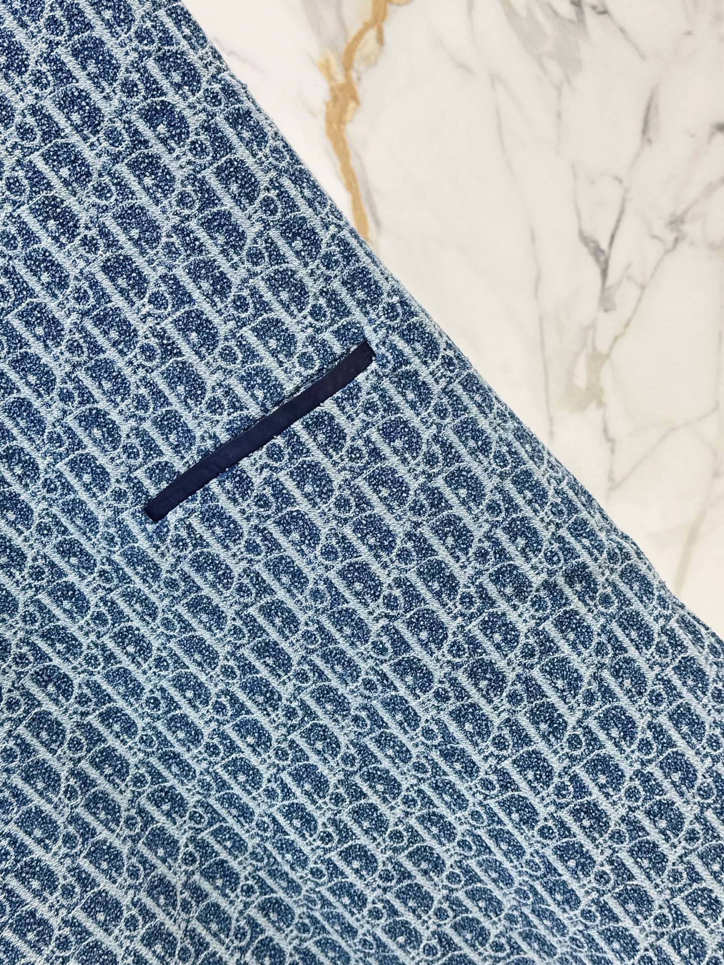 ❤️‍🔥Limited edition❤️‍🔥26FW New Blue Tweed Classic Monogram Sleeveless Dress 🩵