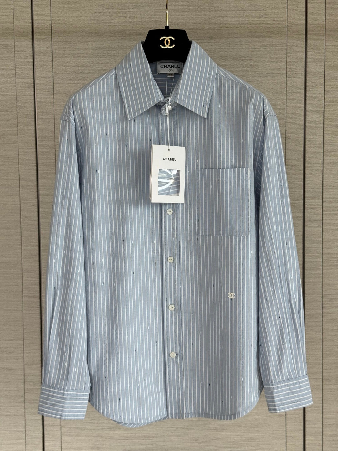 🔥Highest Quality🔥26FW New Blue and White Vertical Striped Shirt