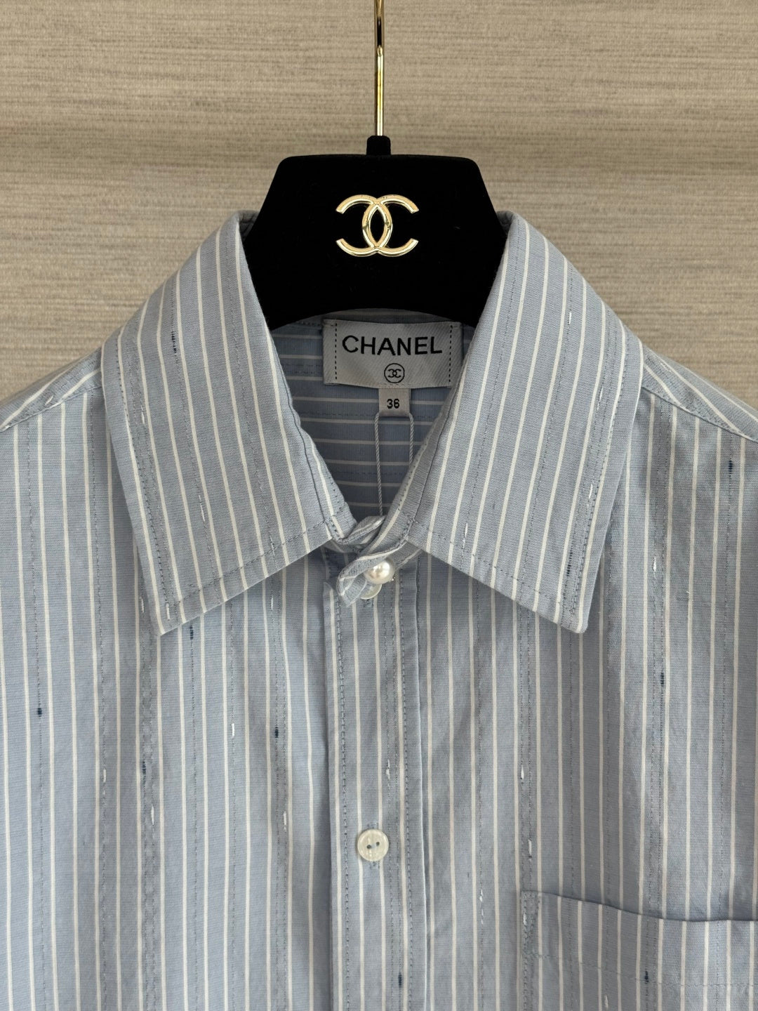 🔥Highest Quality🔥26FW New Blue and White Vertical Striped Shirt
