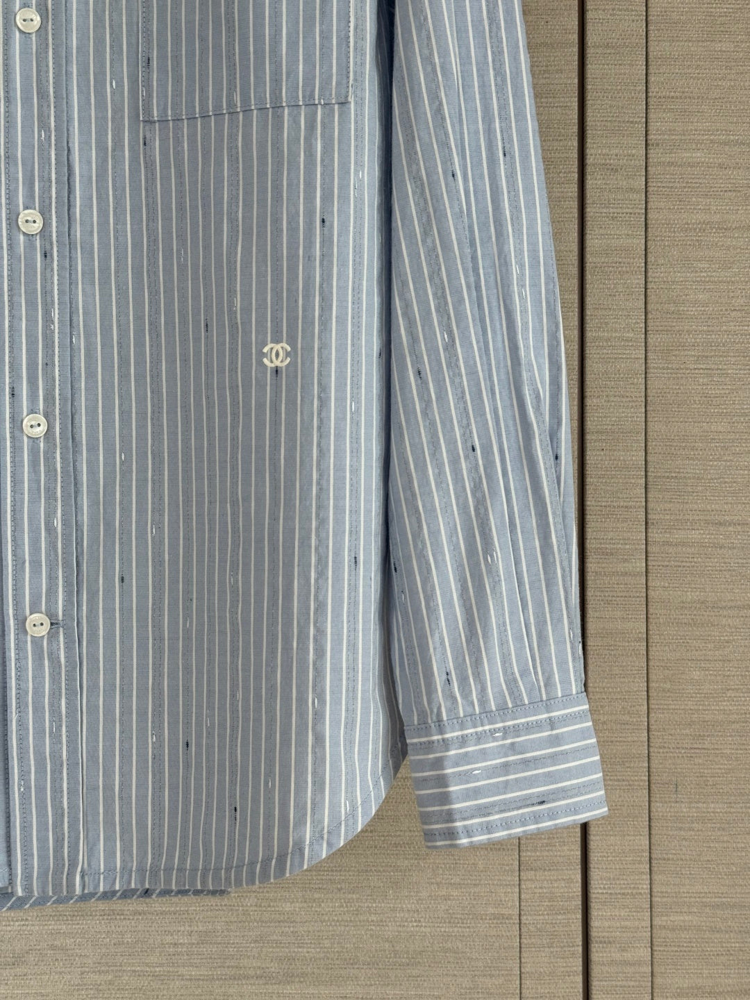 🔥Highest Quality🔥26FW New Blue and White Vertical Striped Shirt