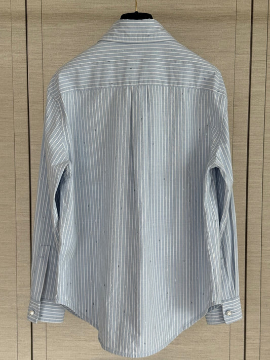🔥Highest Quality🔥26FW New Blue and White Vertical Striped Shirt