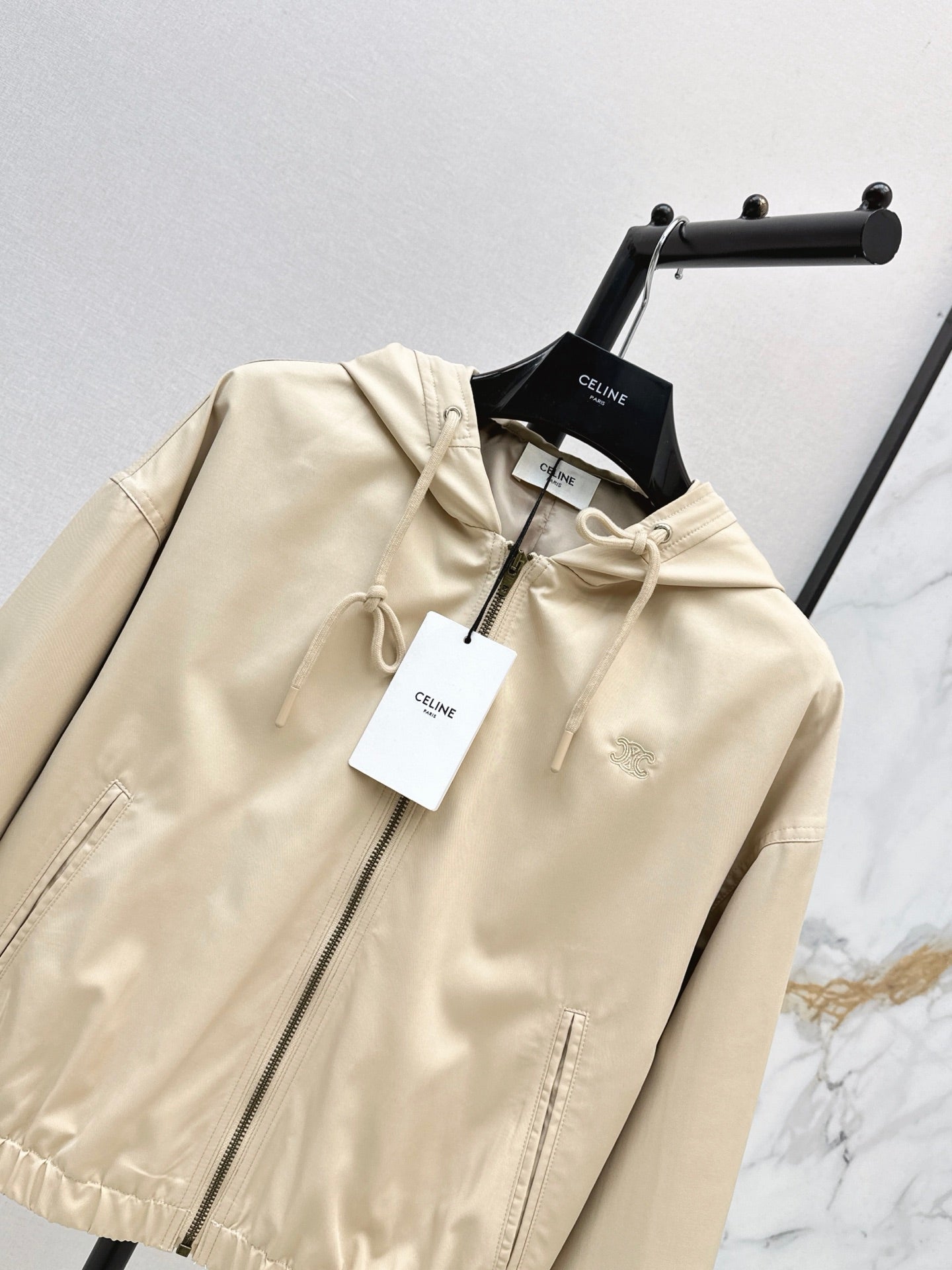 🔥Highest Quality🔥26FW New Triomphe Embroidery Hooded Jacket 🖤