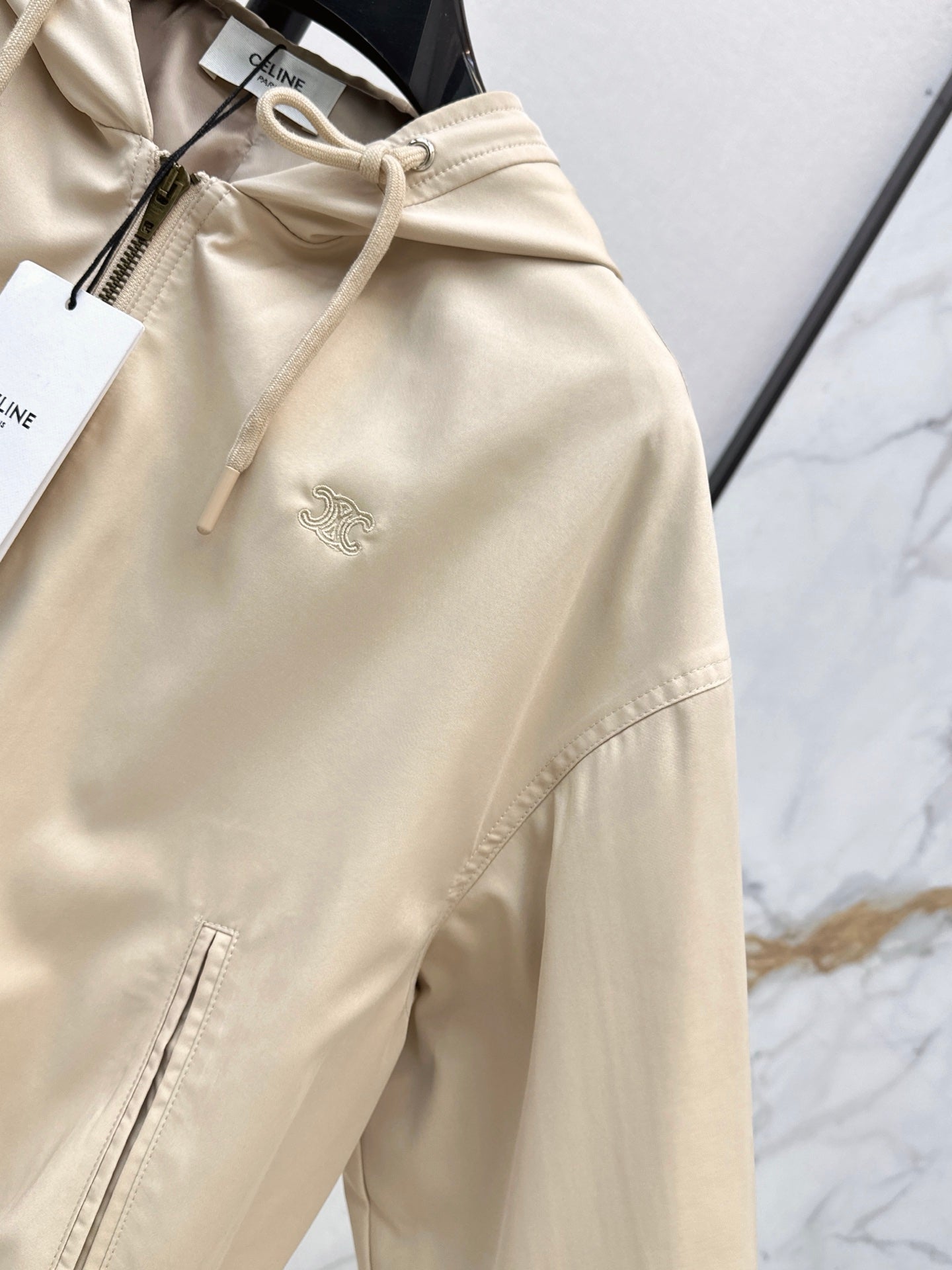 🔥Highest Quality🔥26FW New Triomphe Embroidery Hooded Jacket 🖤