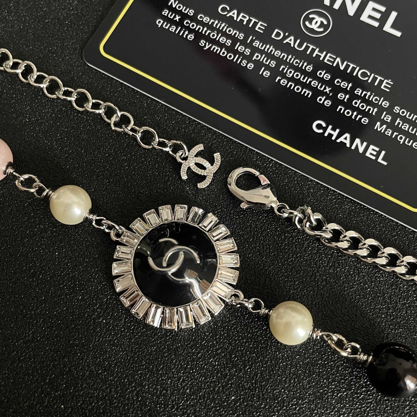 26FW New Double-Layer Pearl Double-C Necklace