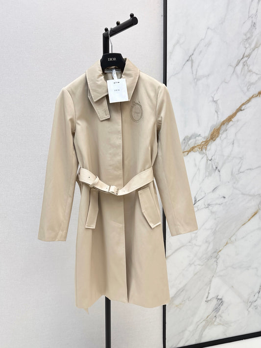 26FW New Badge-Embroidered Mid-Length Trench Coat 🖤