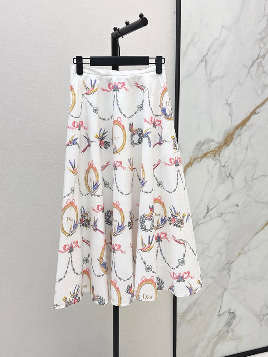 26FW New High-Waisted A-Line Skirt with Floral Print 🤍